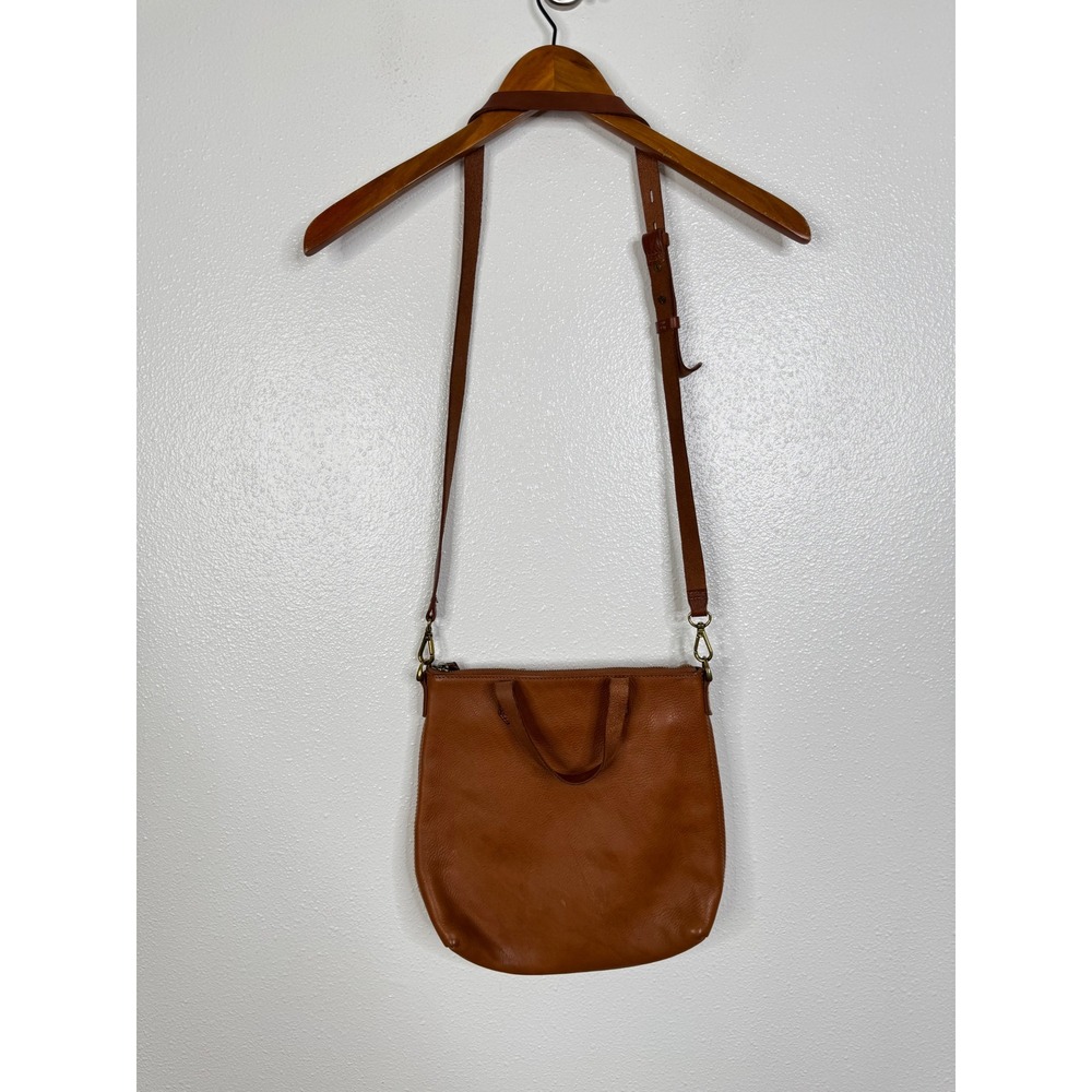 Madewell Transport Crossbody Bag English Saddle Brown Leather Monogram SEB - Picture 2 of 10